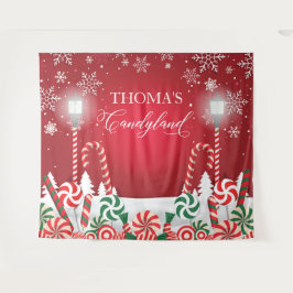 Candyland holidays christmas banner backdrop wandkleed