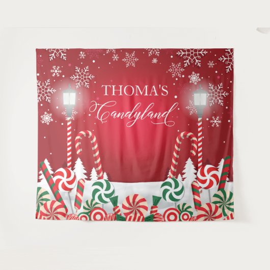 Candyland holidays christmas banner backdrop  wandkleed (Voorkant (horizontaal))
