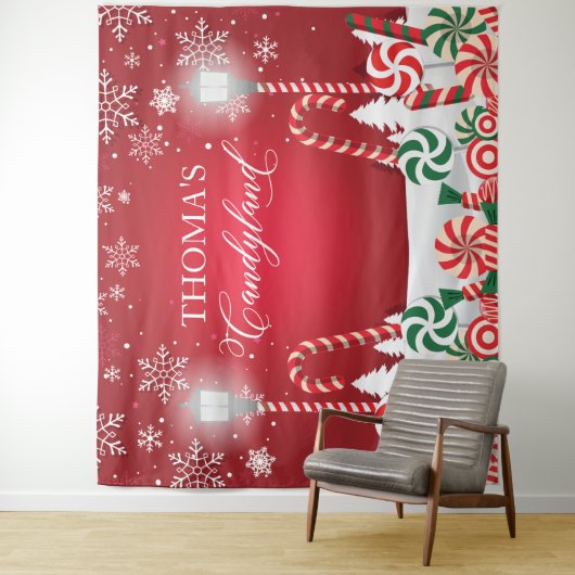 Candyland holidays christmas banner backdrop wandkleed (In situ)