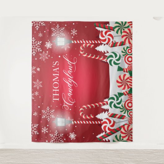 Candyland holidays christmas banner backdrop  wandkleed (Voorkant)