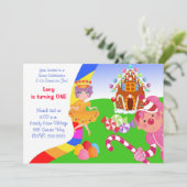 Candyland Invite Kaart (Staand voorkant)
