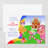 Candyland Invite Kaart (Voorkant / Achterkant)