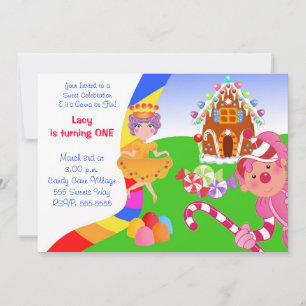 Candyland Invite Kaart