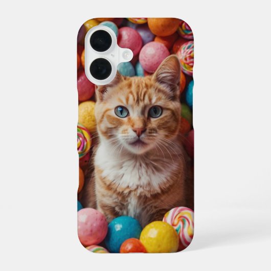 Candyland Kat iPhone 16 Hoesje (Achterkant)