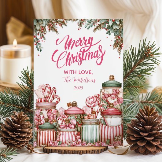 Candyland Kerst Viering Feestdagenkaart