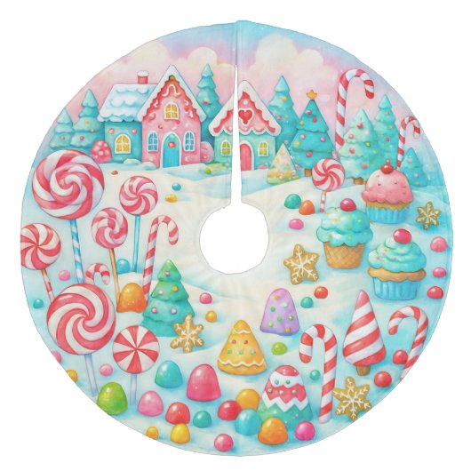 Candyland Kerstboomrok Fleece Kerstboom Rok (Voorkant)