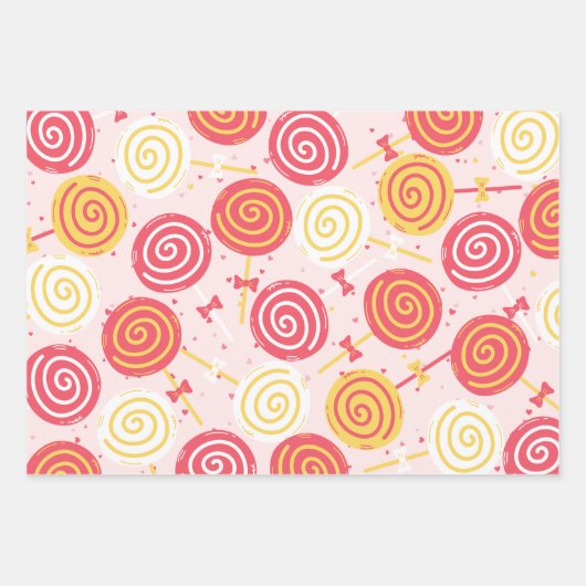 Candyland kleurrijk patroon inpakpapier vel (Voorkant 3)