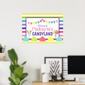 Candyland Lollipop Gumdrop Banner Birthday Party Poster (Thuiskantoor)