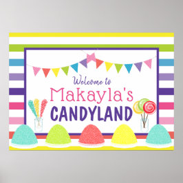 Candyland Lollipop Gumdrop Banner Birthday Party Poster