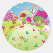 Candyland Magic Ronde Sticker (Voorkant)