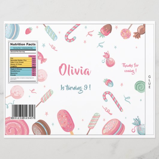 Candyland Party Favor Bag (Voorkant)