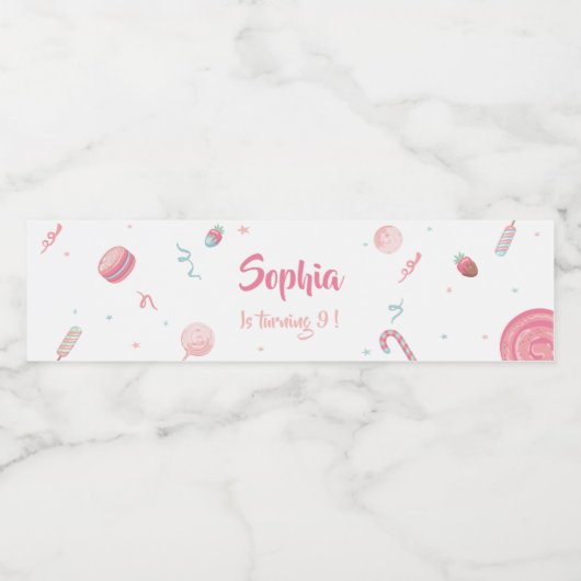 Candyland Party Waterfles Etiket (Enkel label)