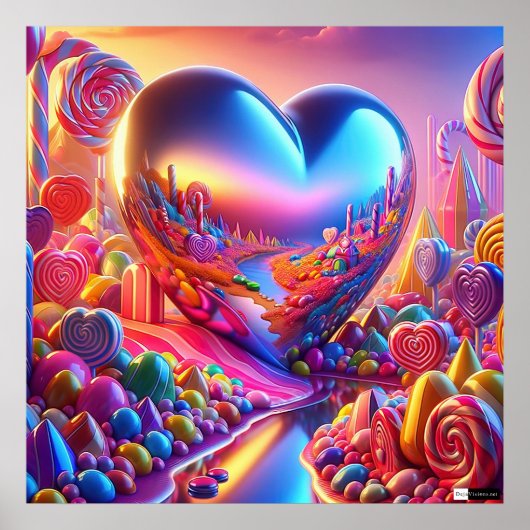 Candyland Pinball Heart Poster (Voorkant)