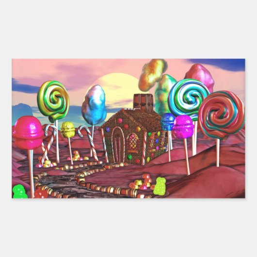 Candyland Rechthoekige Sticker (Voorkant)