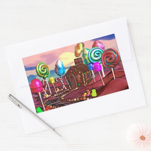Candyland Rechthoekige Sticker (Envelop)