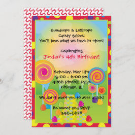 Candyland: Rode Suikerzoete Lollipops Snoep Kaart