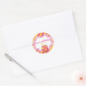 Candyland Roze & Gele Lolly Feeststickers Ronde Sticker (Envelop)