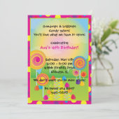 Candyland: Roze Suikerzoete Lollipops Snoep Kaart (Staand voorkant)