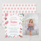 Candyland Snoep Land Feestuitnodiging Kaart (Voorkant / Achterkant)