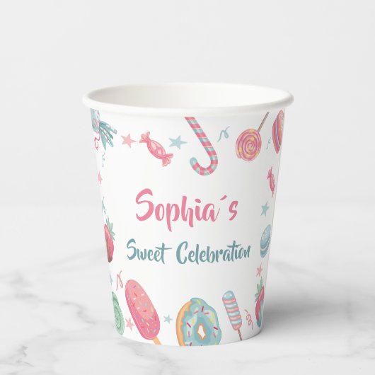 Candyland Snoep Land Paper cup Papieren Bekers (Achterkant)