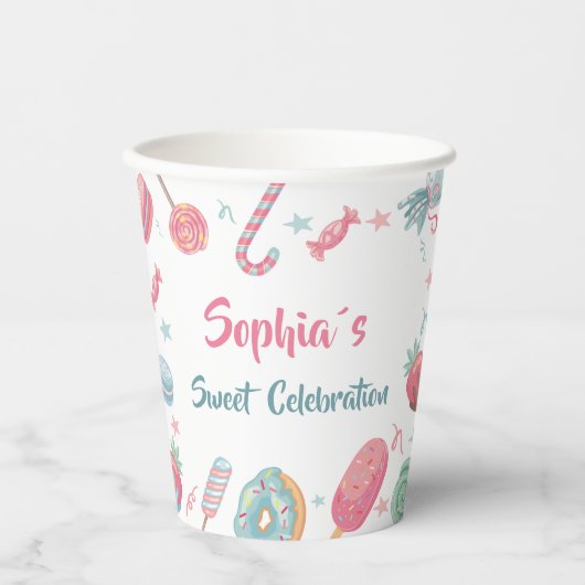 Candyland Snoep Land Paper cup Papieren Bekers (Voorkant)