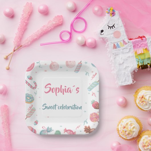 Candyland Snoep Land Party Papieren Bordje (Feest)