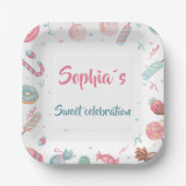 Candyland Snoep Land Party Papieren Bordje (Voorkant)