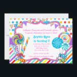 Candyland Snoep Theme Birthday Uitnodiging<br><div class="desc">Candyland snoep Theme Birthday Invitation. Deze uitnodiging van de verjaardagspartij wordt gemakkelijk aangepast voor uw partij of om het even welke gebeurtenis door de knoop te kiezen "aanpast het!"beginnen toevoegend uw gebeurtenisdetails,  doopvontstijl,  doopvontgrootte & kleur,  en formulering.</div>