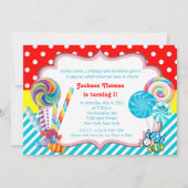 Candyland snoep Theme Birthday Uitnodiging (Voorkant)
