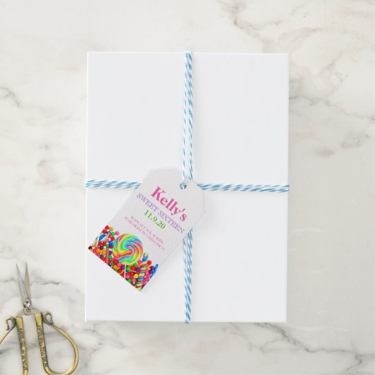 Candyland Snoep Theme Sweet 16 Favor | Cadeau Labe Cadeaulabel (Met Touw)
