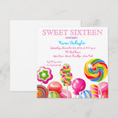 Candyland Snoep Theme Sweet 16 Uitnodiging (Voorkant / Achterkant)