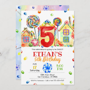 Candyland Snoep Uitnodiging tot het indienen van S