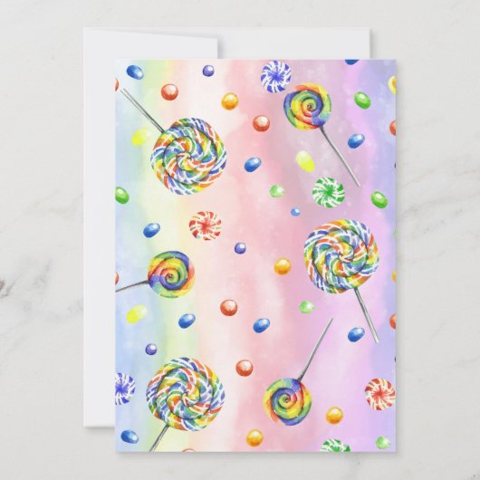 Candyland Snoep Uitnodiging tot het indienen van S (Achterkant)