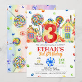 Candyland Snoep Uitnodiging tot het indienen van S (Voorkant / Achterkant)