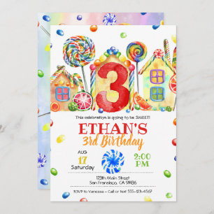 Candyland Snoep Uitnodiging tot het indienen van S