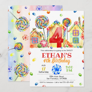 Candyland Snoep Uitnodiging tot het indienen van S