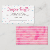 Candyland Sprinkles Baby shower Diaper Raffle Informatiekaartje (Voorkant / Achterkant)