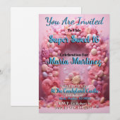 Candyland Super Sweet 16 uitnodigingen (Voorkant / Achterkant)