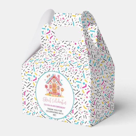 Candyland Sweet Celebration Kids Verjaardagsfeest Bedankdoosjes (Achterkant)