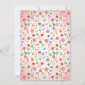 Candyland Sweet Celebration Kids Verjaardagsfeest Kaart (Achterkant)