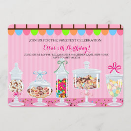 Candyland Sweet Shoppe Verjaardag Uitnodigingen