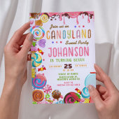 Candyland Sweet verjaardagsfeestje uitnodiging