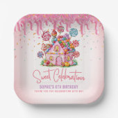 Candyland Sweet Viering Verjaardagsfeest Papieren Bordje (Voorkant)