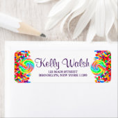 Candyland Thema Sweet 16 Retouradres Labels (Insitu)