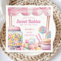 Candyland Twins Baby shower Snoep Papier servet