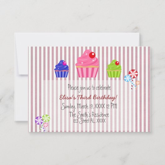 Candyland-uitnodiging Kaart (Voorkant)