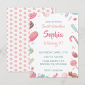 Candyland uitnodiging voor verjaardagsfeestje (Voorkant / Achterkant)