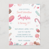 Candyland uitnodiging voor verjaardagsfeestje (Voorkant)