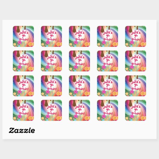 Candyland Verjaardag Stickers (Vel)