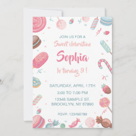 Candyland Verjaardag Uitnodiging Feest Uitnodiging